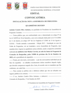 Edital - Instalação da Nova Assembleia de Freguesia para o Quadriénio 2025/2029