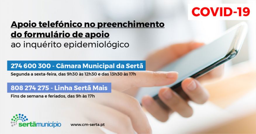 Apoio telefónico no preenchimento do formulário de apoio ao inquérito epidemiológico COVID-19